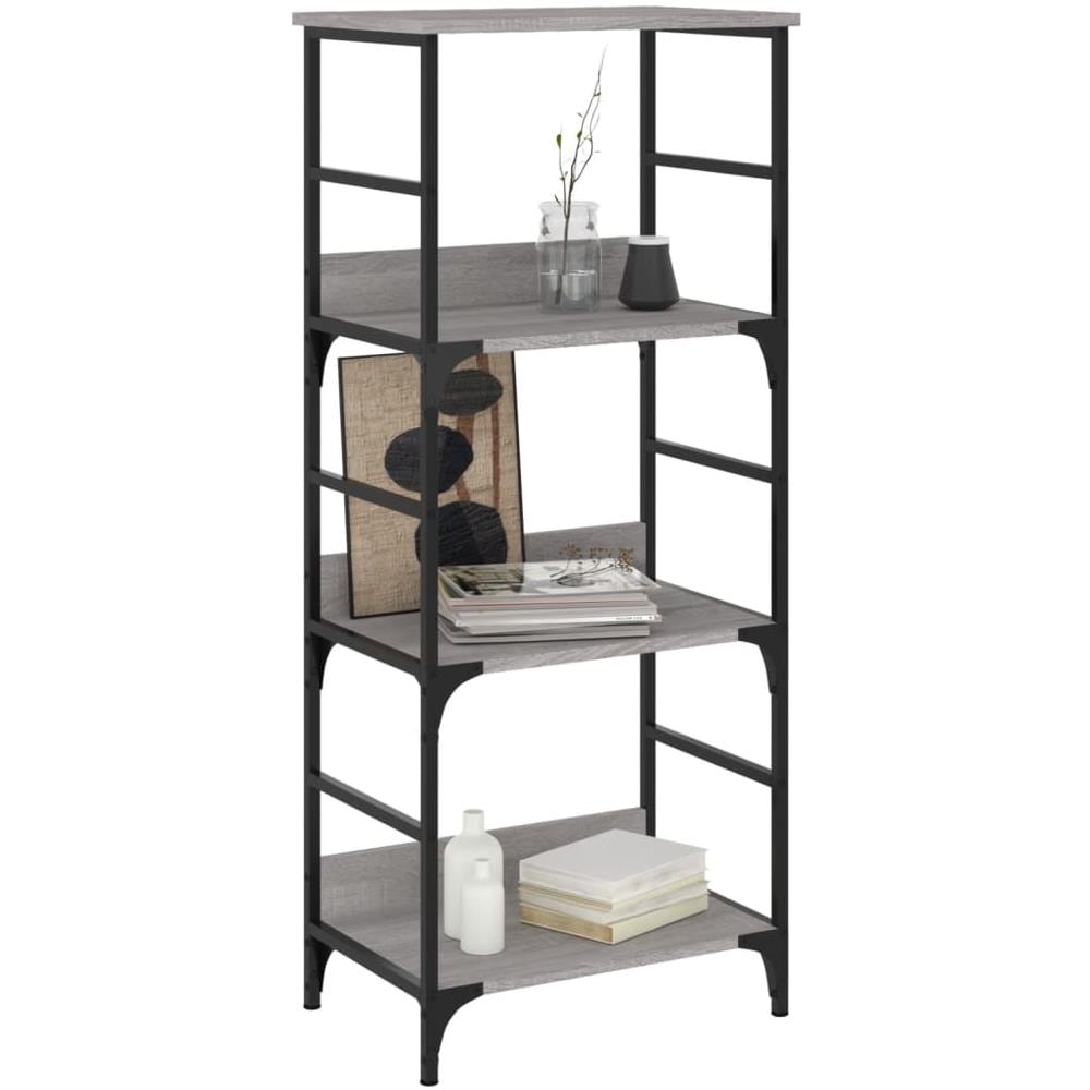 Libreria Grigio Sonoma 50x33x117,5 Cm In Legno Multistrato - Foto 3