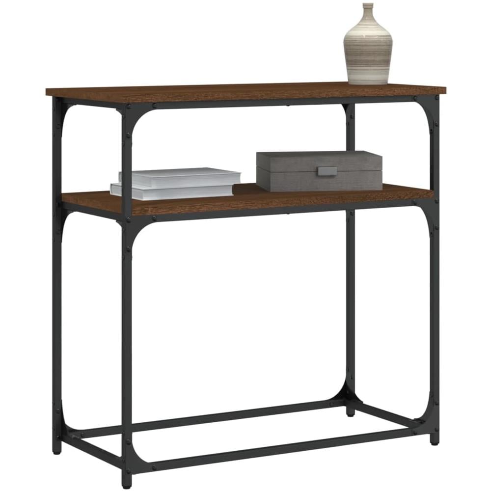 Tavolino Consolle Rovere Marrone 75x35,5x75cm Legno Multistrato - Foto 3