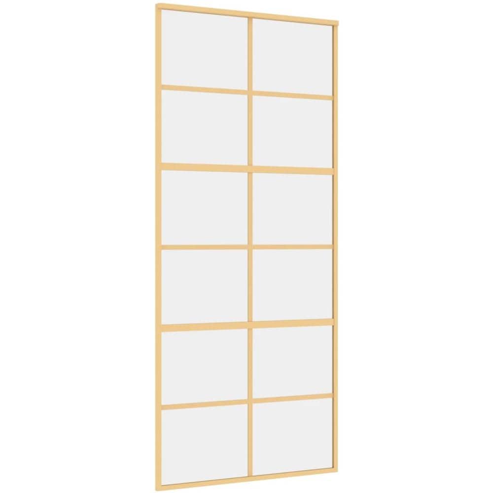 Porta Scorrevole Dorata 90x205 Vetro Trasparente Esg Alluminio - Foto 2