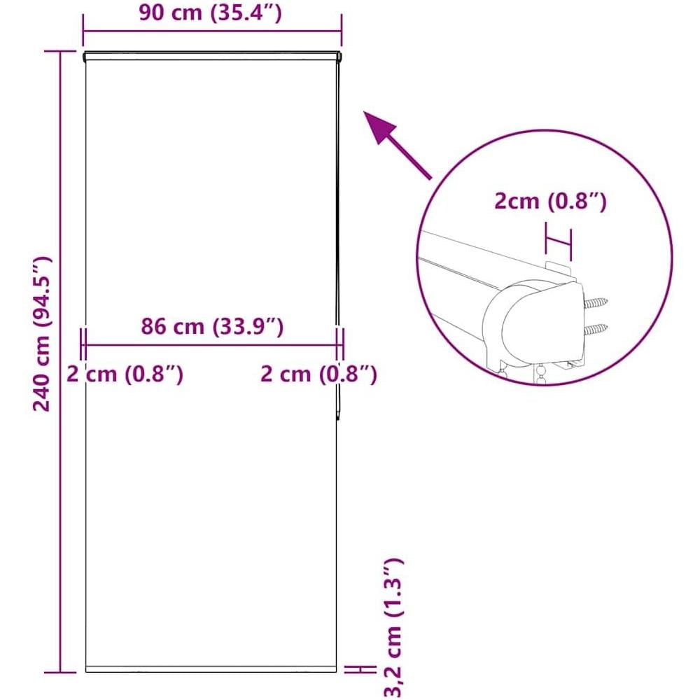 Tenda a Rullo Doccia Cassonetto 90x240 cm Larghezza Tessuto - Foto 10