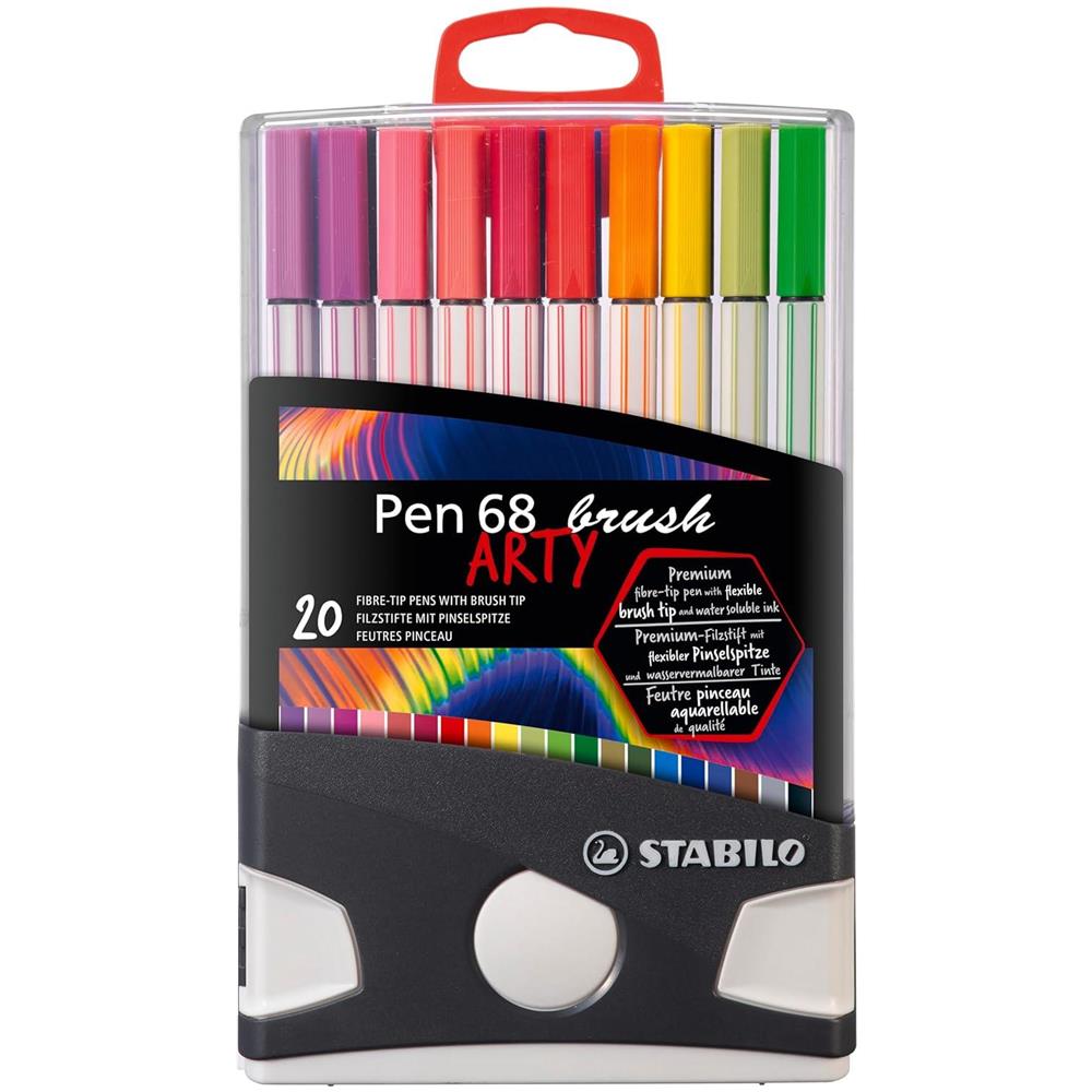 Pen 68 brush - Pennarello Premium con punta a pennello - ARTY - Colorparade - Astuccio da 20 - Colori assortiti - Foto 2