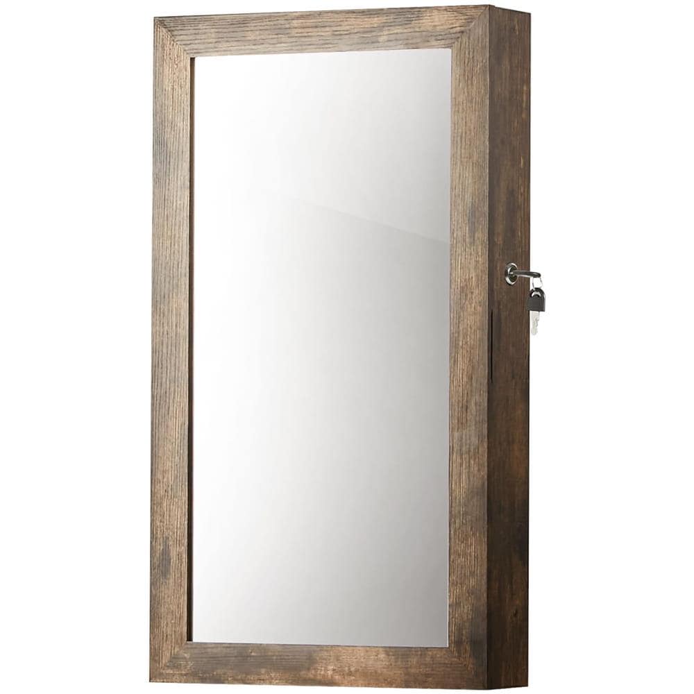 Mobiletto portagioielli da parete VALORA con specchio, marrone rustico JJC051K01 - Foto 1