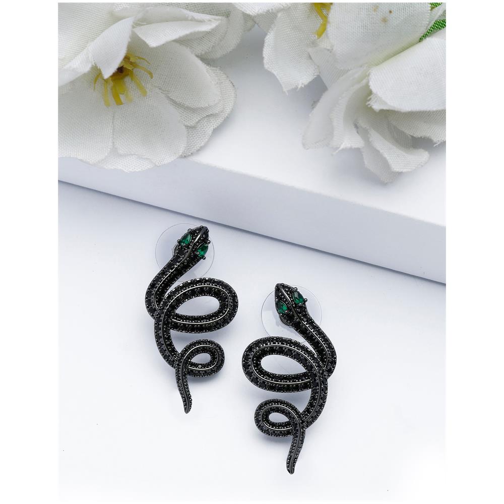 Orecchini Serpente Neri - Foto 1