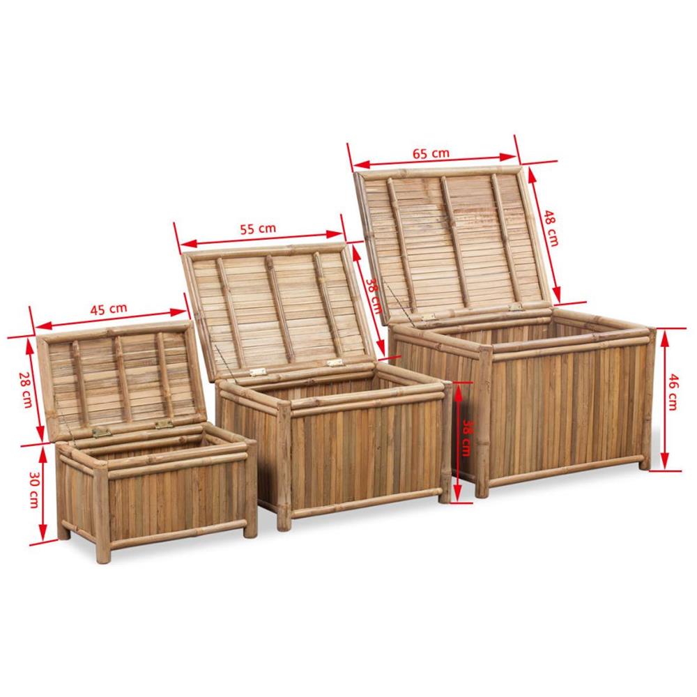 Set 3 Pz Scatola Di Deposito In Legno Bambù - Foto 14