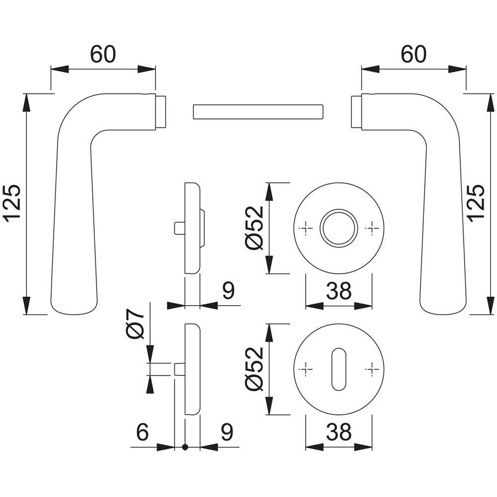 Maniglia Hoppe Helsingborg Con Rosette Bb Colorato Barba, In Acciaio Inox Opaco, 3075201 - Foto 2