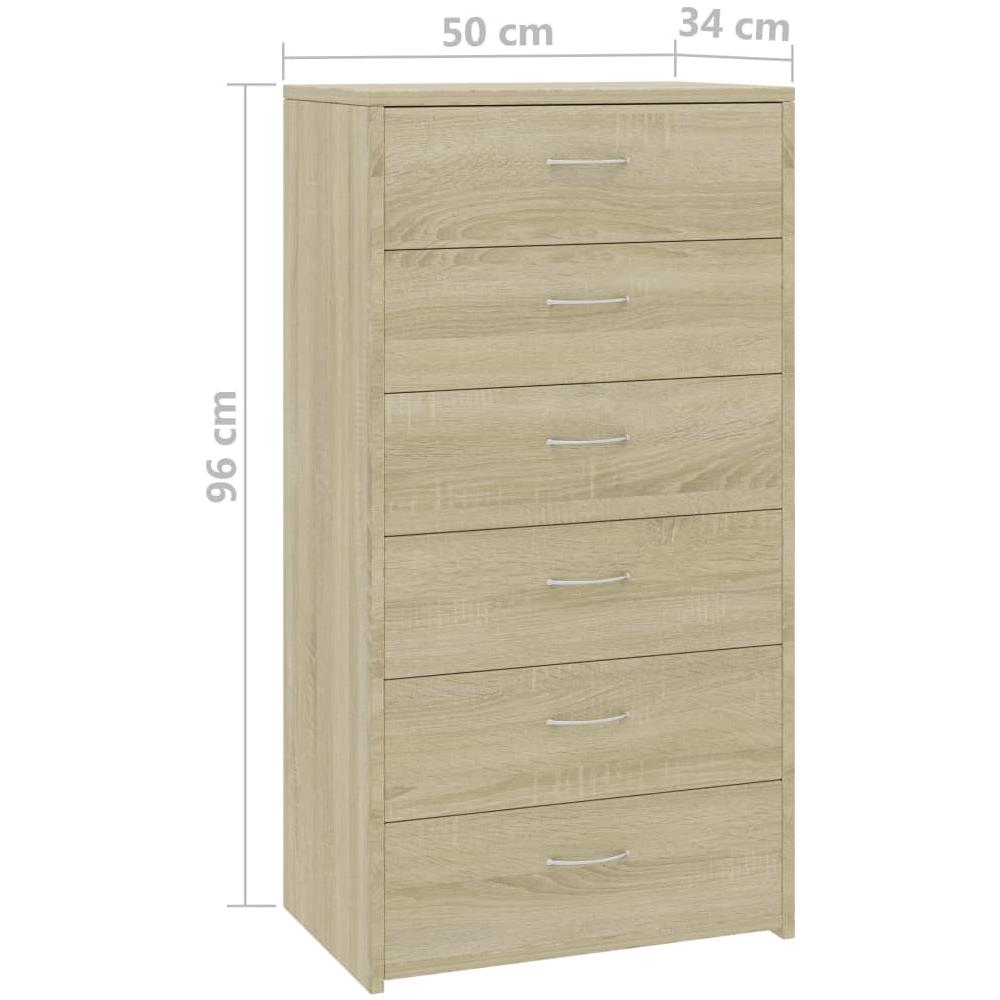 Credenza 6 Cassetti Rovere Sonoma 50x34x96cm Legno Multistrato - Foto 6