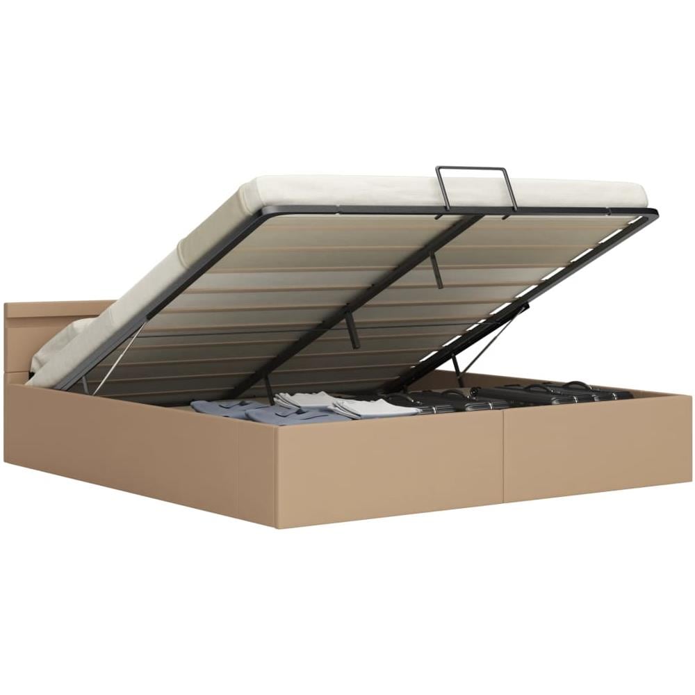 Giroletto Idraulico con LED Cappuccino Similpelle 180x200cm - Foto 2