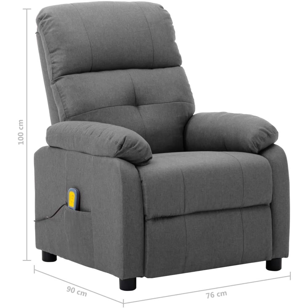 Poltrona Massaggiante in Tessuto Grigio Chiaro - Foto 14