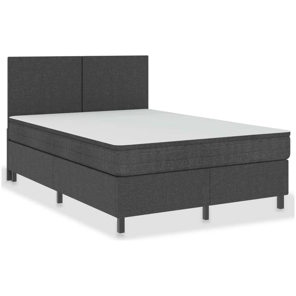 Letto a Molle Grigio Scuro in Tessuto 160x200 cm - Foto 1