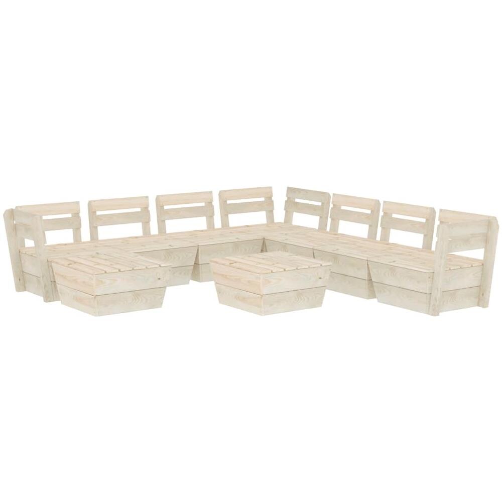 Set Divani Da Giardino Su Pallet 9 Pz In Legno Abete Impregnato - Foto 1