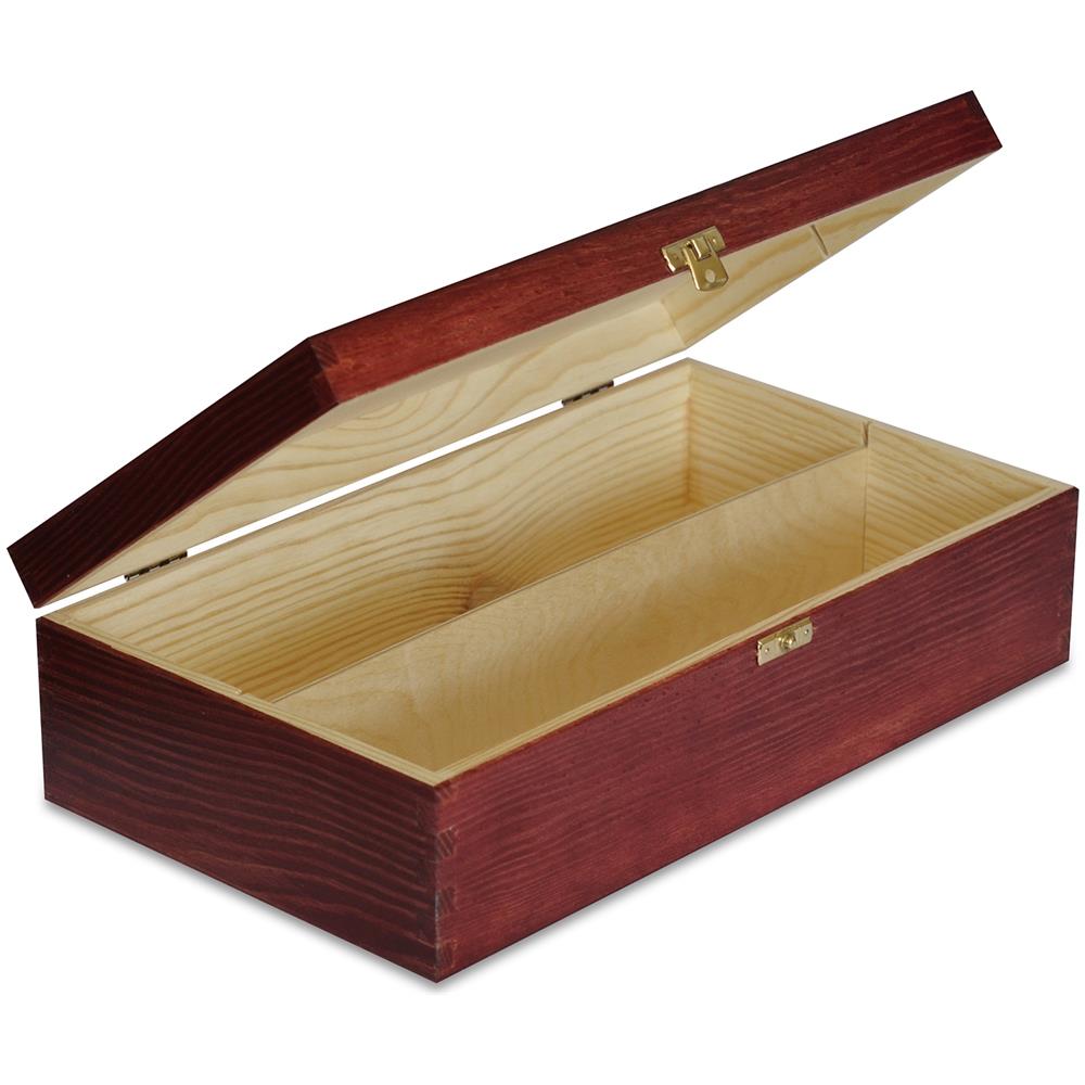 Rossa Scatola In Legno Per Vino | 2 Bottiglie | 35 X 20 X 10 Cm | Divisori Rimovibili | Coperchio E Serratura | Cassetta Confezione Perfetta Per Regalo Decoupage Stoccaggio Decorazione - Foto 2