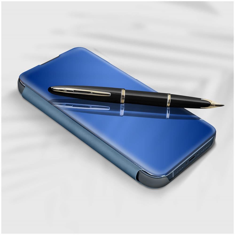 Custodia Iphone 13 Pro Max Design A Specchio Traslucido Stand Azzurra - Foto 2