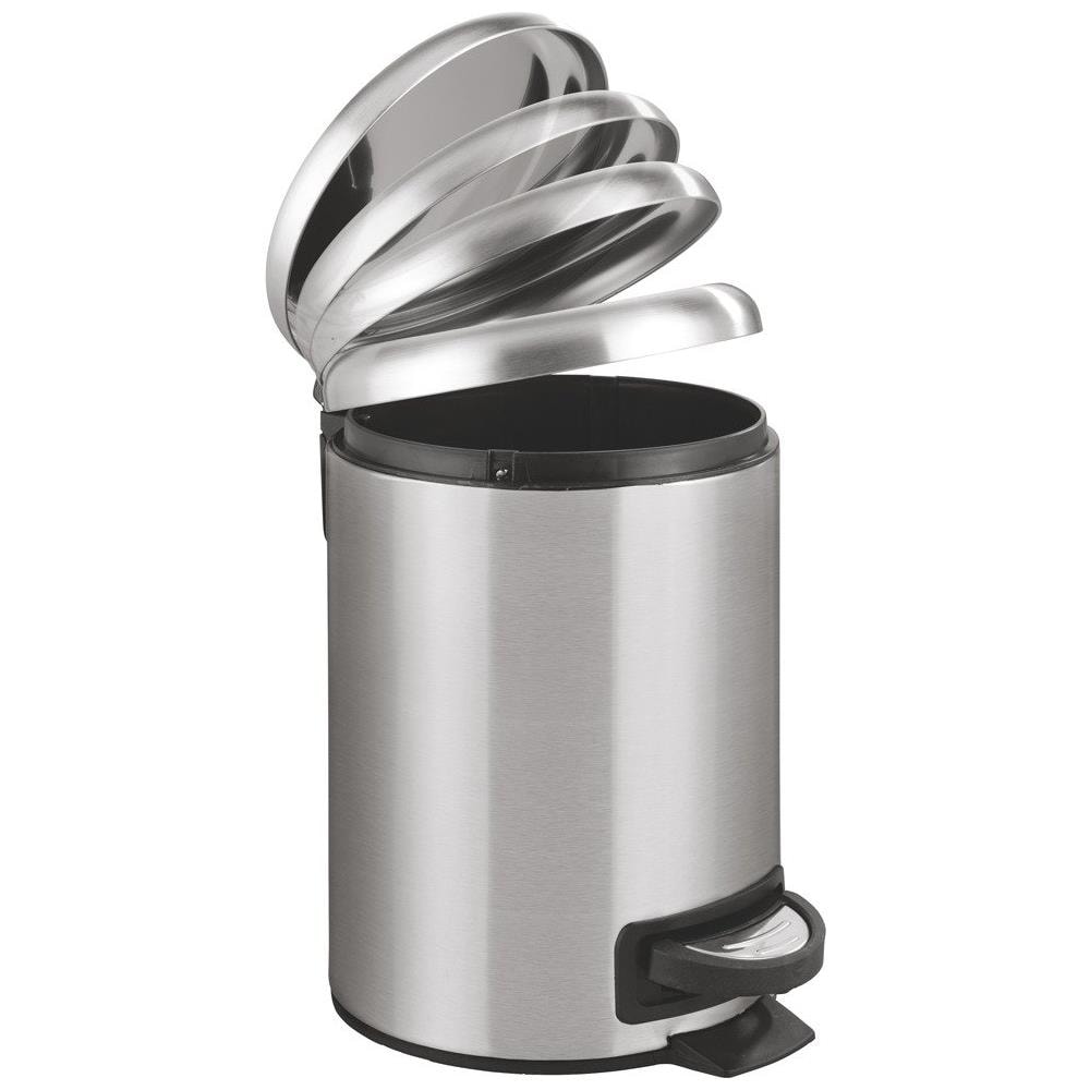 Leman - Cestino Per Spazzatura In Acciaio Inox, Facile Da Chiudere, 3 L - Foto 2