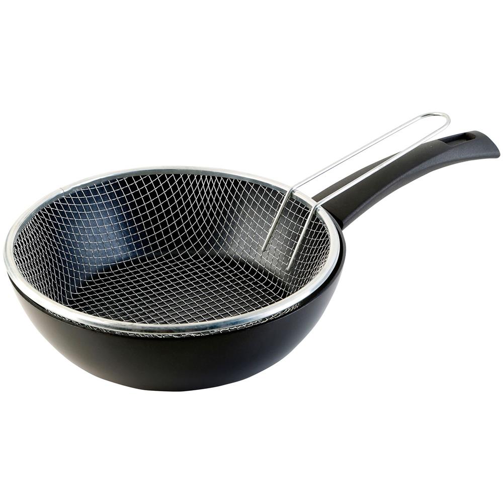Ecogreen Padella Friggitrice Con Cestello 20 Cm Induzione, Antiaderente Senza Pfoa Nero - Foto 1