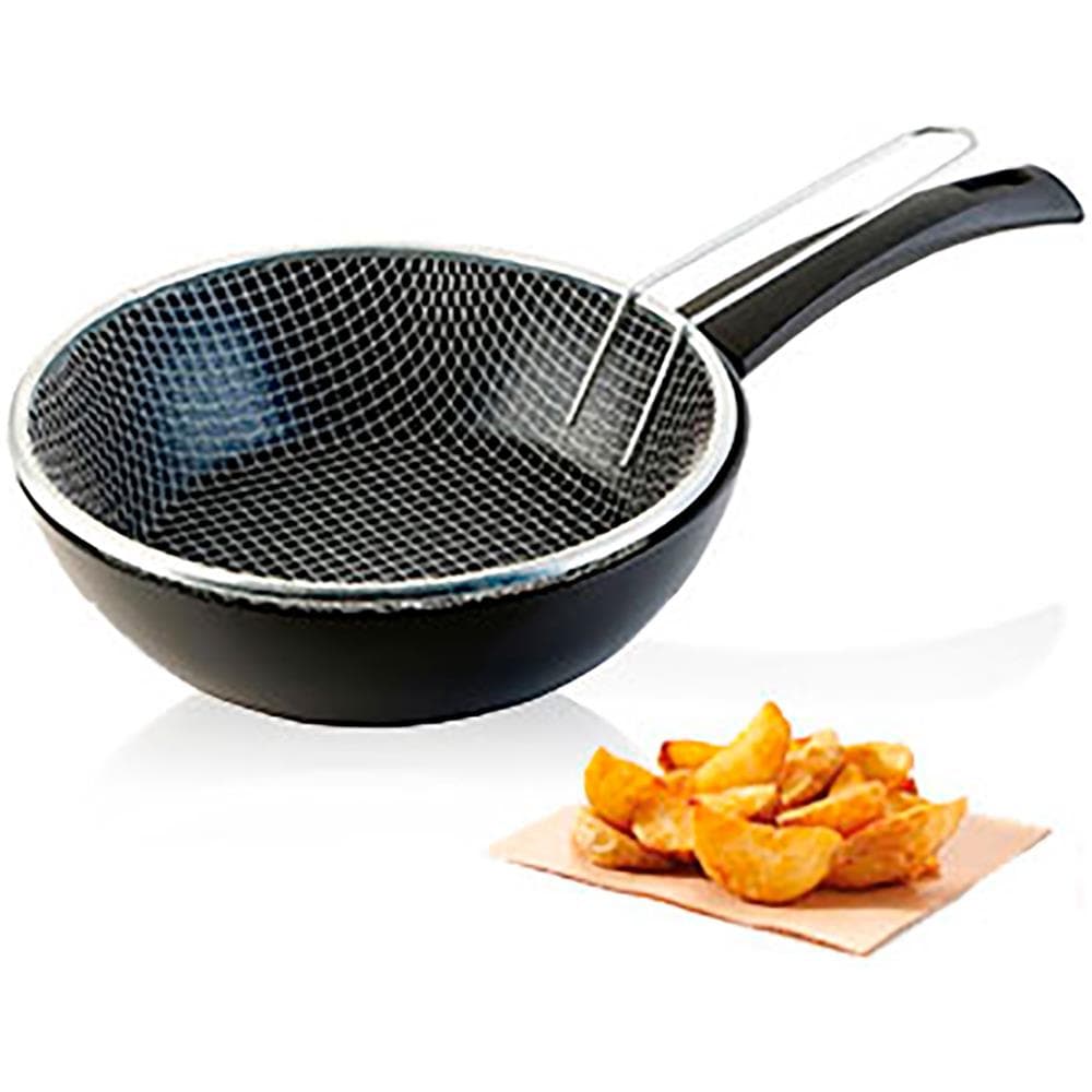Ecogreen Padella Friggitrice Con Cestello 20 Cm Induzione, Antiaderente Senza Pfoa Nero - Foto 8