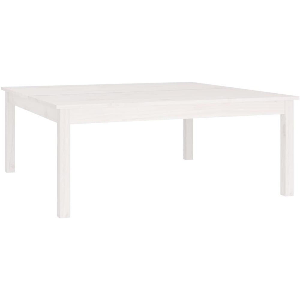 Tavolino Da Salotto Bianco 100x100x40 Cm Legno Massello Di Pino - Foto 2