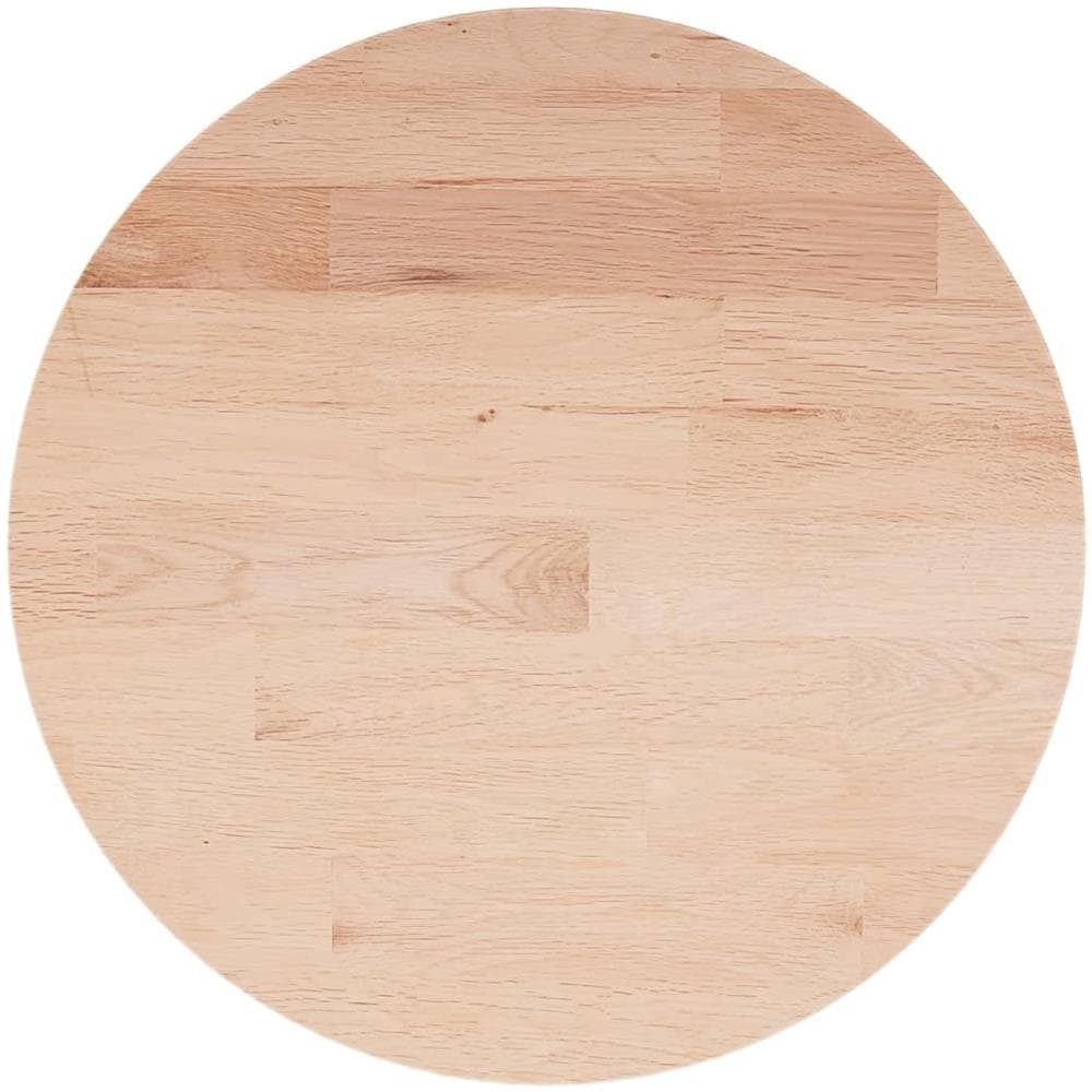 Piano Tavolo Rotondo 50x1,5 Cm Massello Di Rovere Non Trattato - Foto 2