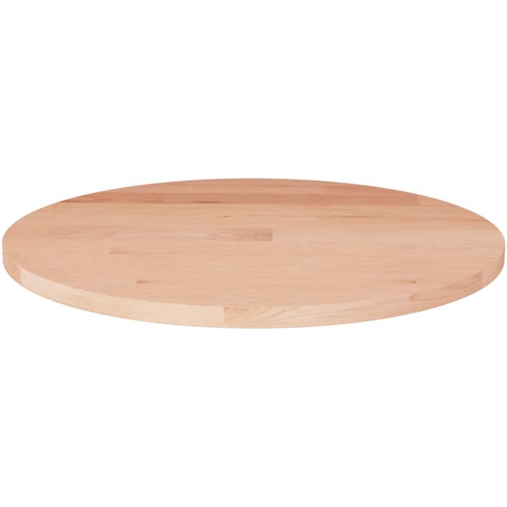 Piano Tavolo Rotondo 50x1,5 Cm Massello Di Rovere Non Trattato - Foto 1