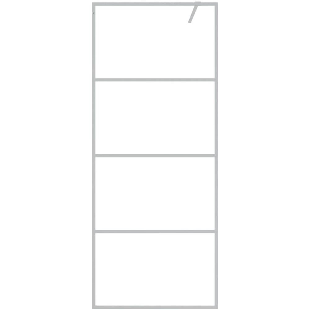 Parete Doccia Walk In Argento 80x195 Cm Vetro Trasparente Esg - Foto 3