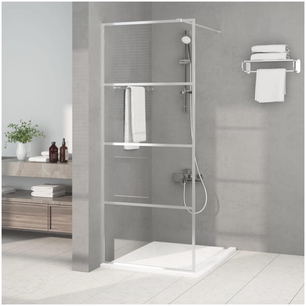 Parete Doccia Walk In Argento 80x195 Cm Vetro Trasparente Esg - Foto 1