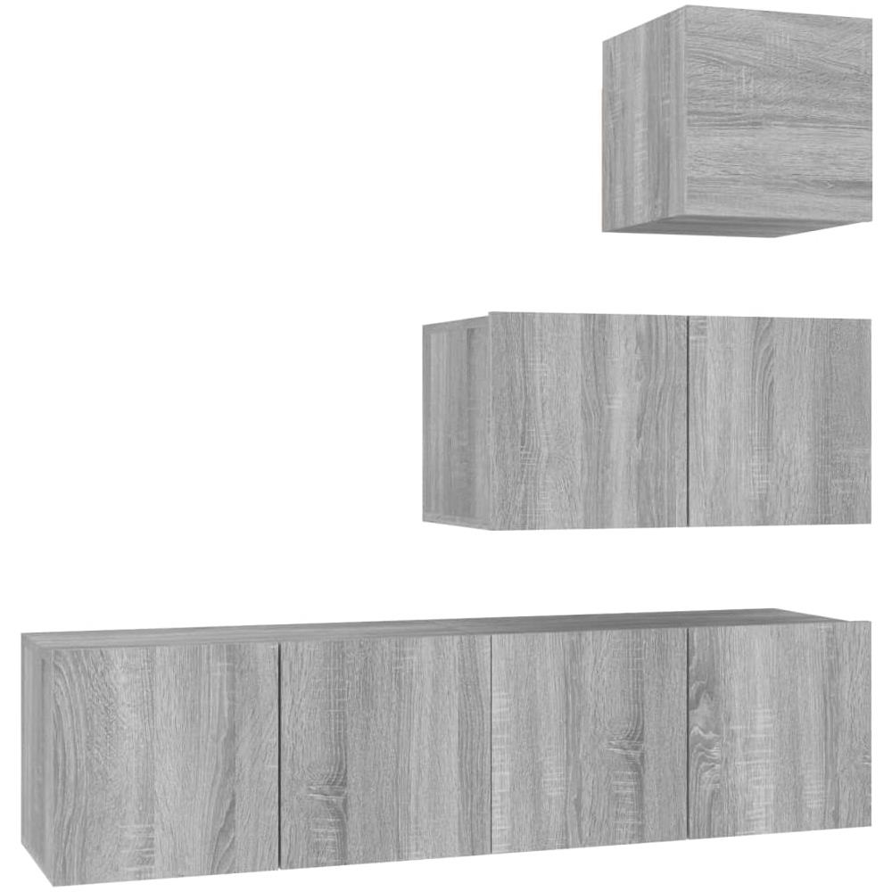 Set Di Mobili Porta Tv 4 Pz Grigio Sonoma In Legno Multistrato - Foto 2