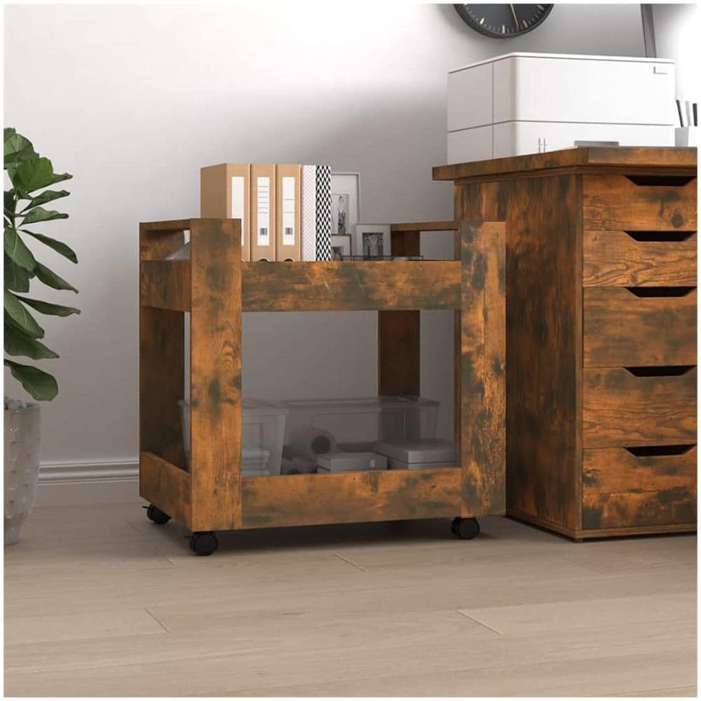 Carrello Scrivania Rovere Fumo 60x45x60 Cm Legno Multistrato - Foto 1