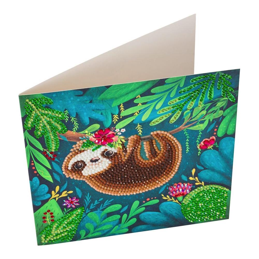 Biglietto Di Auguri Fai Da Te Con Diamanti - Bradipo - 7 X 7' (18 X 18 Cm) - Foto 1