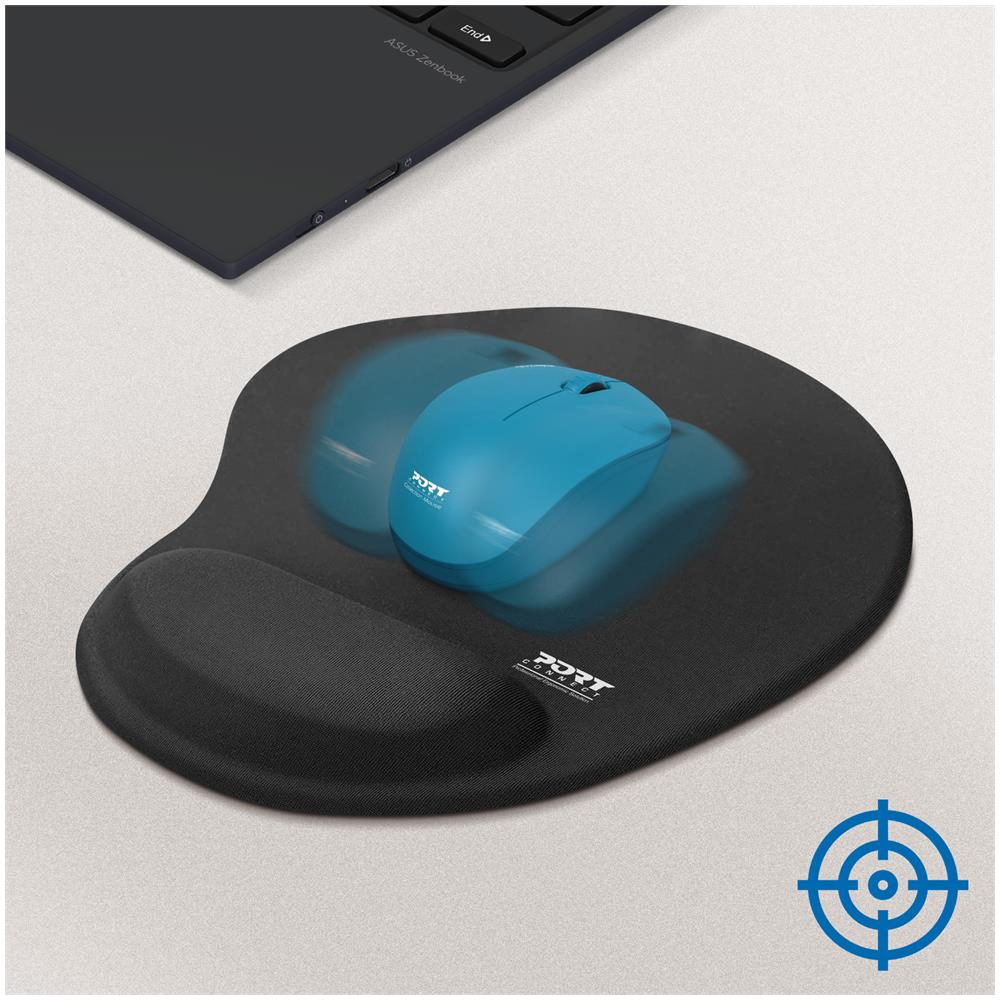 Tappetino Per Mouse Ergonomico Con Poggiapolsi In Morbido Gel, Nero - Foto 2