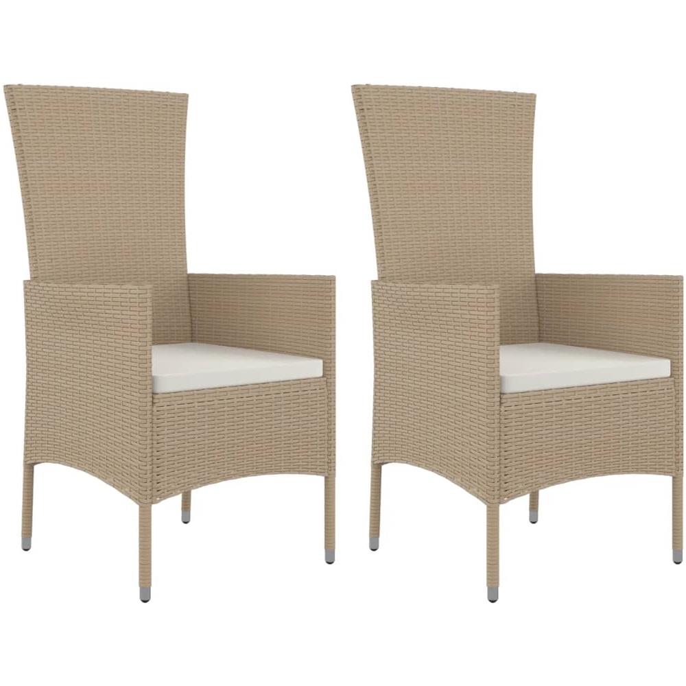 Sedie Da Giardino Con Cuscini 2 Pz In Polyrattan Beige - Foto 2