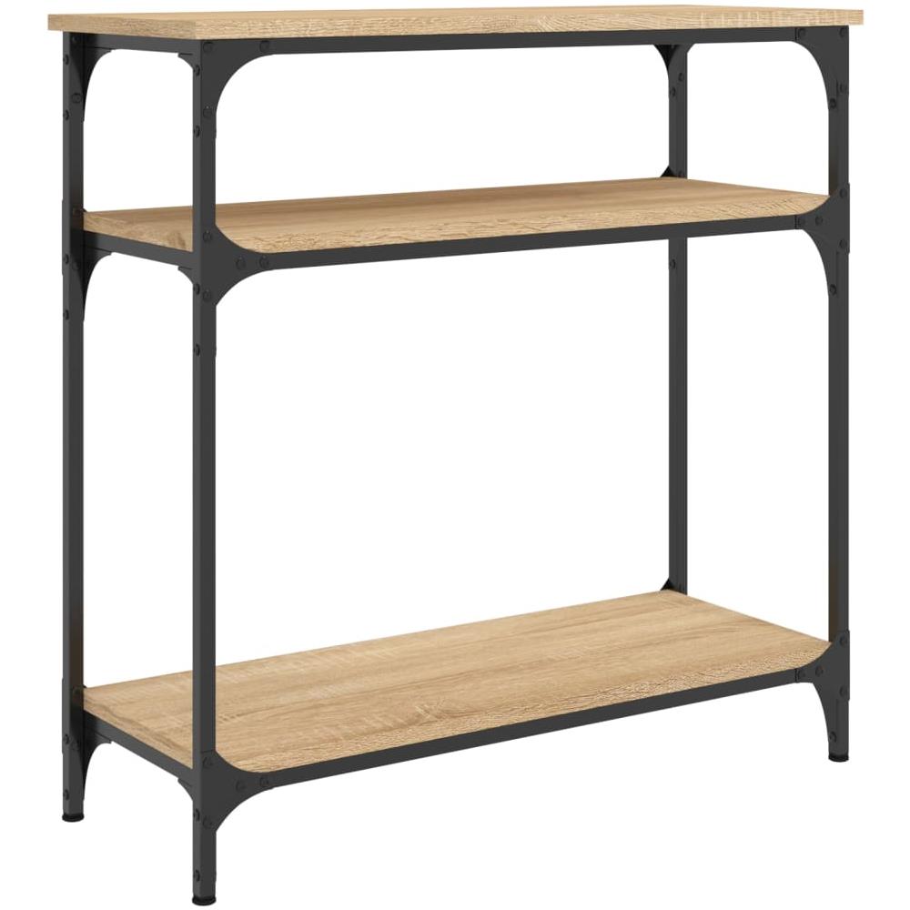 Tavolino Consolle Rovere Sonoma 75x29x75cm In Legno Multistrato - Foto 2