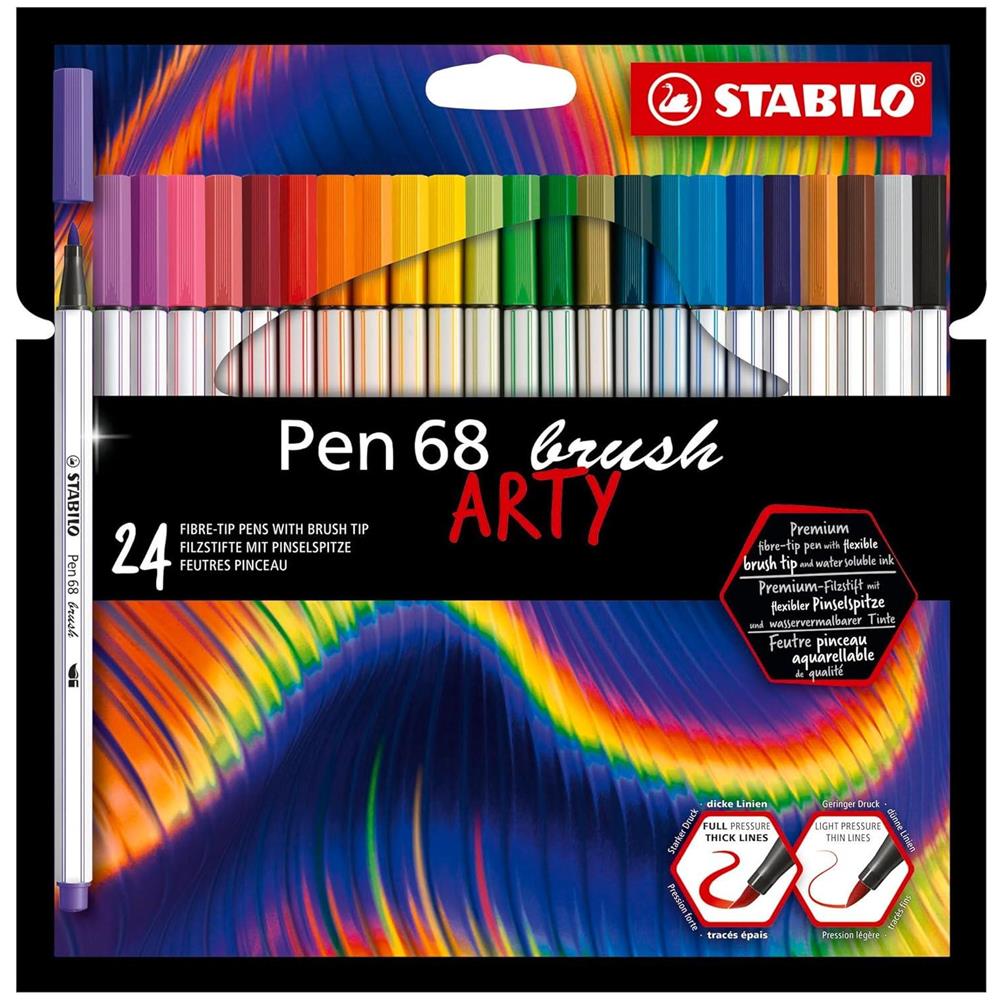 Pen 68 brush - Pennarello Premium con punta a pennello - ARTY - Astuccio da 24 - Colori assortiti - Foto 1