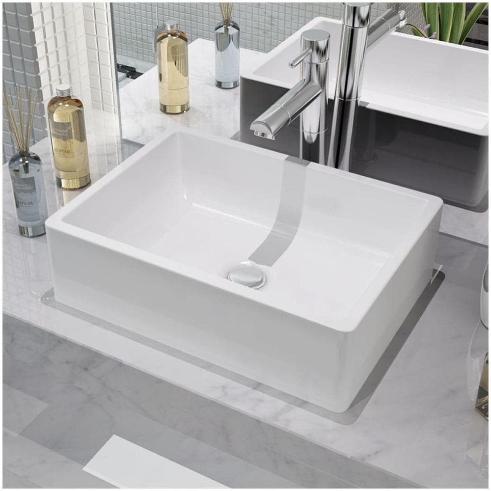 Lavandino In Ceramica Bianca 41x30x12 Cm - Foto 1