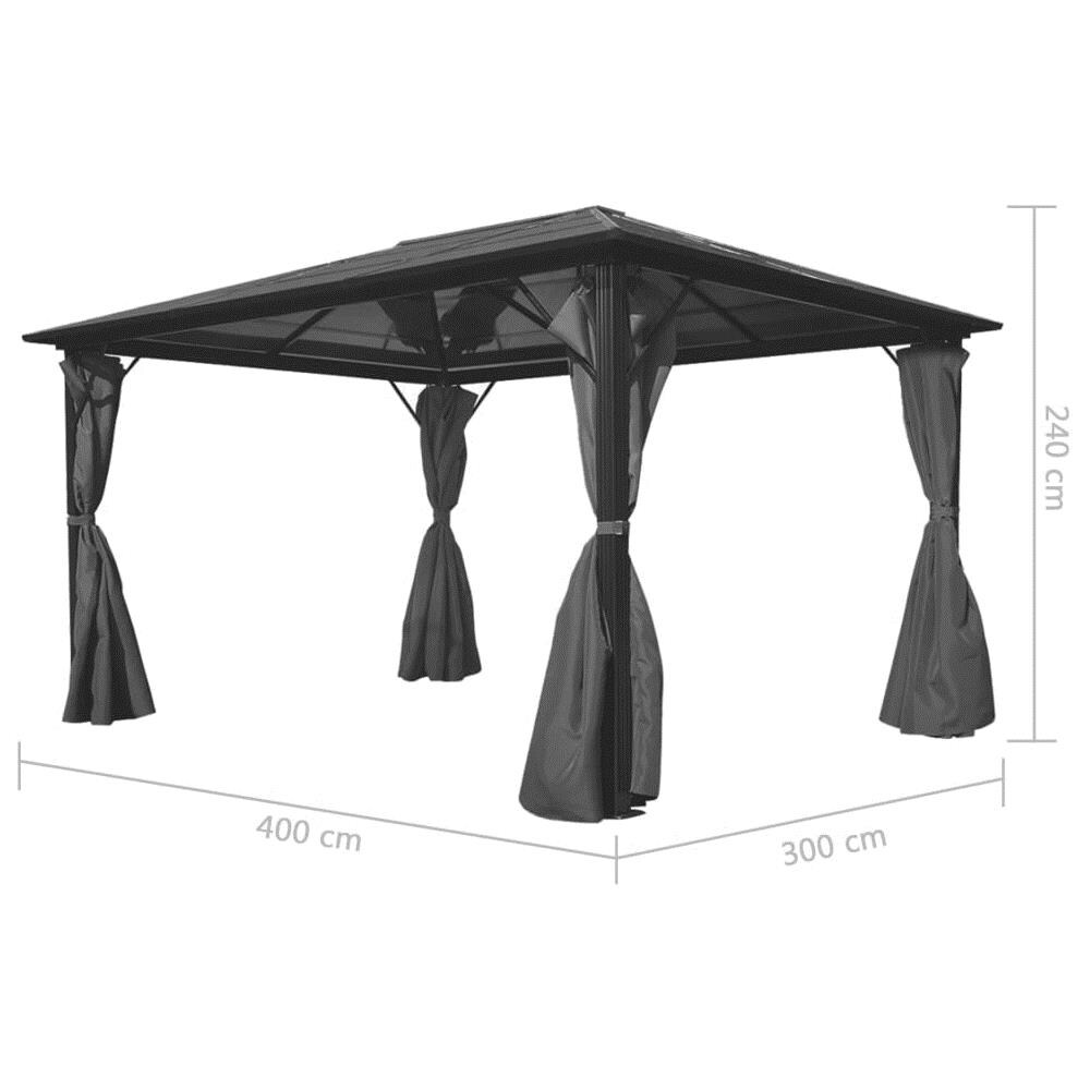 Gazebo Con Tenda Antracite In Alluminio 400x300 Cm - Foto 5