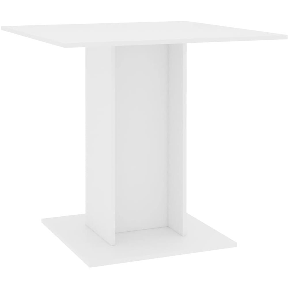 Tavolo da Pranzo Bianco 80x80x75 cm in Legno Multistrato - Foto 2
