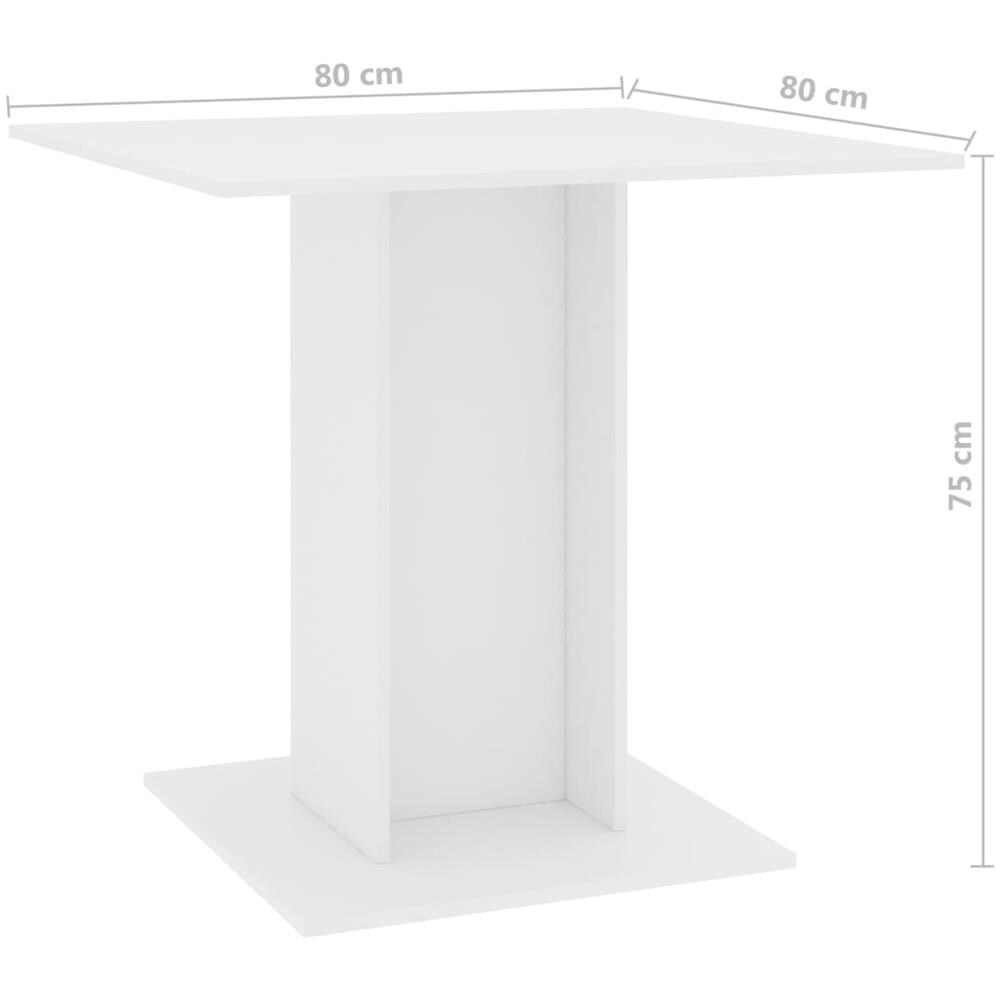 Tavolo da Pranzo Bianco 80x80x75 cm in Legno Multistrato - Foto 9