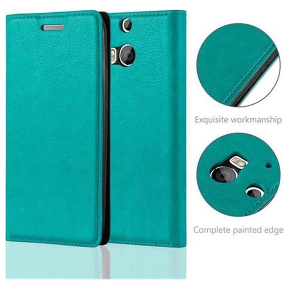 Custodia Compatibile Con Htc One M8 In Turchese Petrolio - Coperchio Protettiva Con Chiusura Magnetica, Funzione Stand E Tasca Per Le Carte - Foto 2