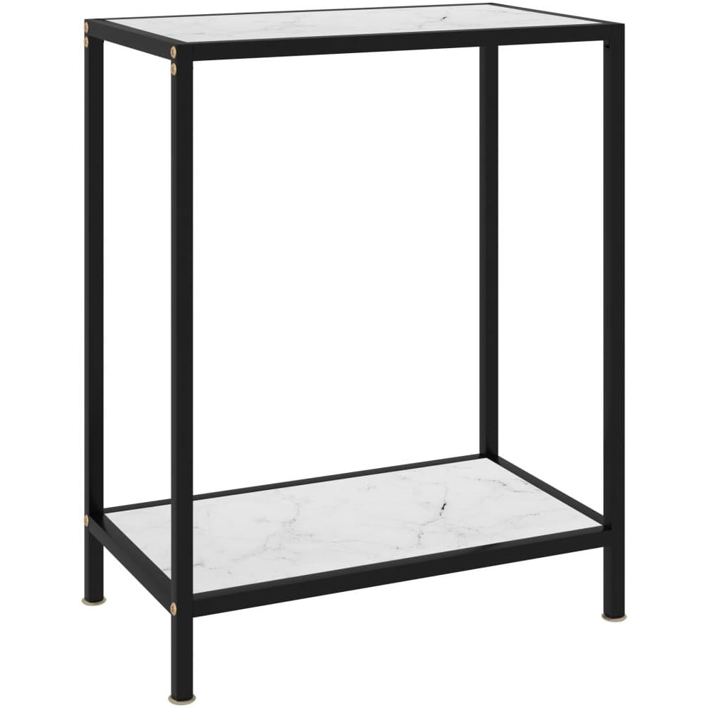 Tavolo Consolle Bianco 60x35x75 Cm In Vetro Temperato - Foto 1