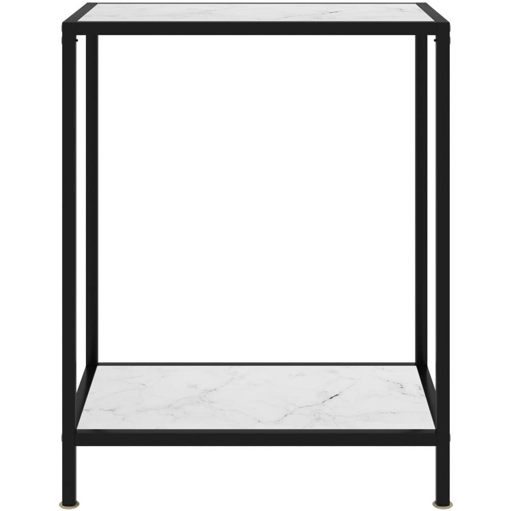 Tavolo Consolle Bianco 60x35x75 Cm In Vetro Temperato - Foto 2
