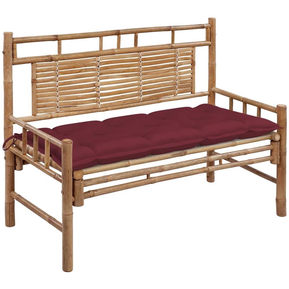 Panchina Da Giardino Con Cuscino 120 Cm In Bambù - Foto 1