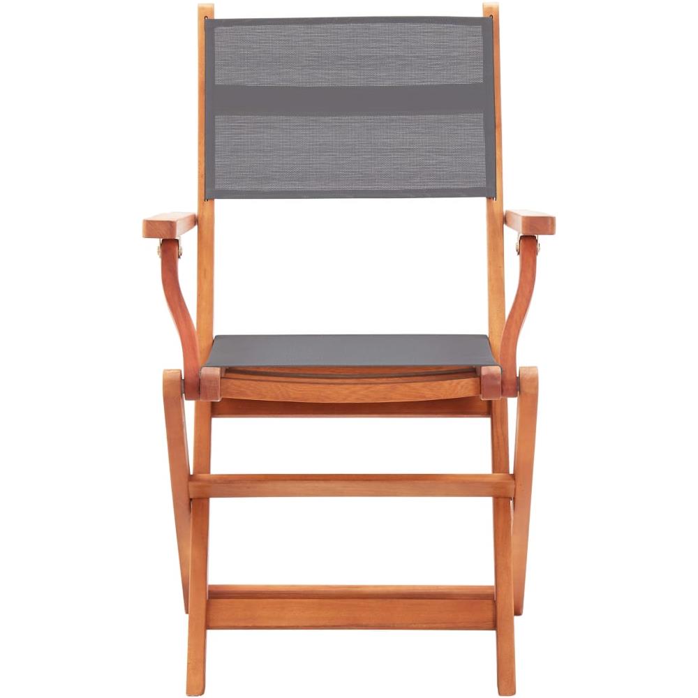 Sedie da Giardino Pieghevoli 2 pz Grigio Eucalipto e Textilene - Foto 2