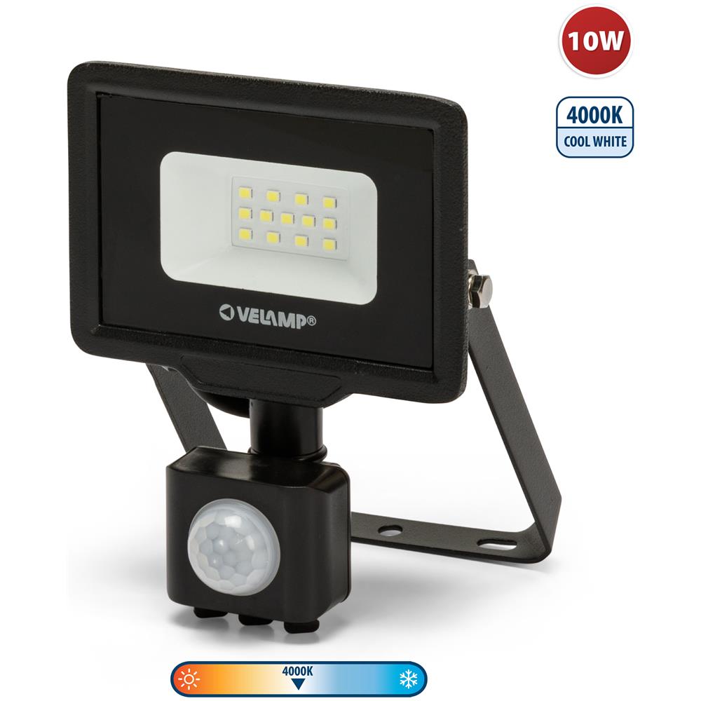 Padlight5, Proiettore Led Smd 10w Ip44, Nero 4000k. Con Ir - Foto 1