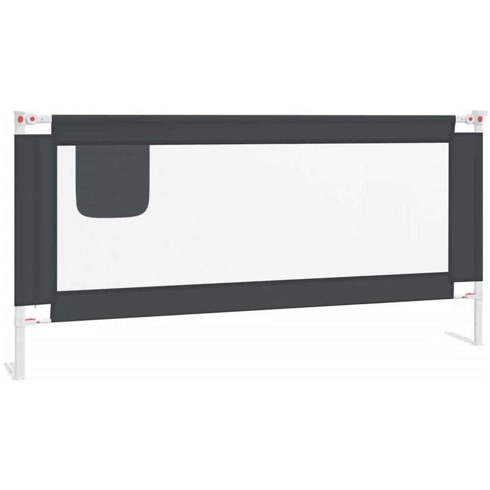 Sponda Letto Sicurezza Bambini Grigio Scuro 190x25 cm Tessuto - Foto 2