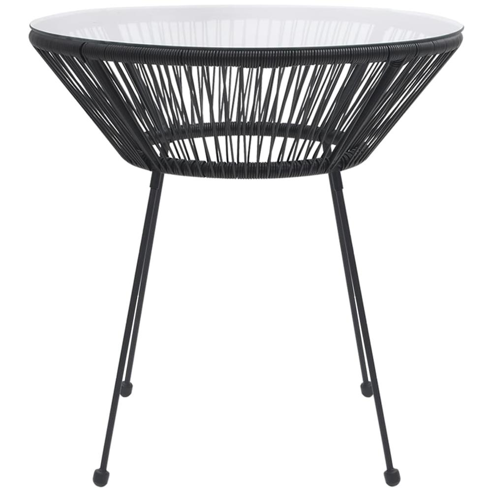 Tavolo Da Giardino Nero 70x74 Cm In Rattan E Vetro - Foto 2