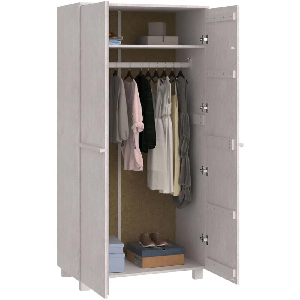 Armadio Bianco 89x50x180 Cm In Legno Massello Di Pino - Foto 3