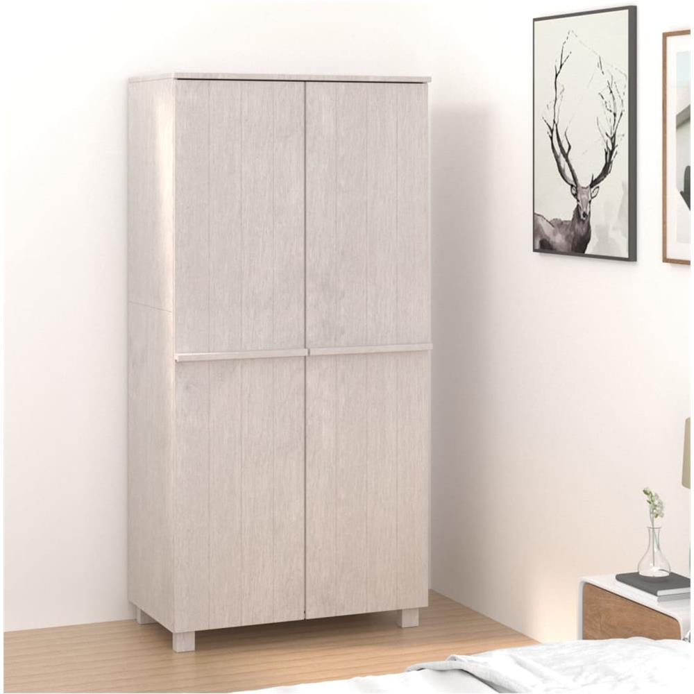 Armadio Bianco 89x50x180 Cm In Legno Massello Di Pino - Foto 1