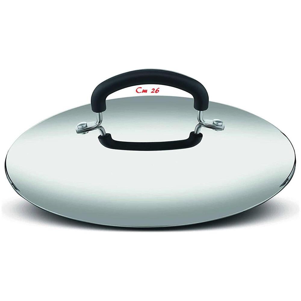 Pratica, Coperchio Ø 26 Cm Con Manico In Silicone, In Acciaio Inossidabile, Qualità Extra - Foto 1