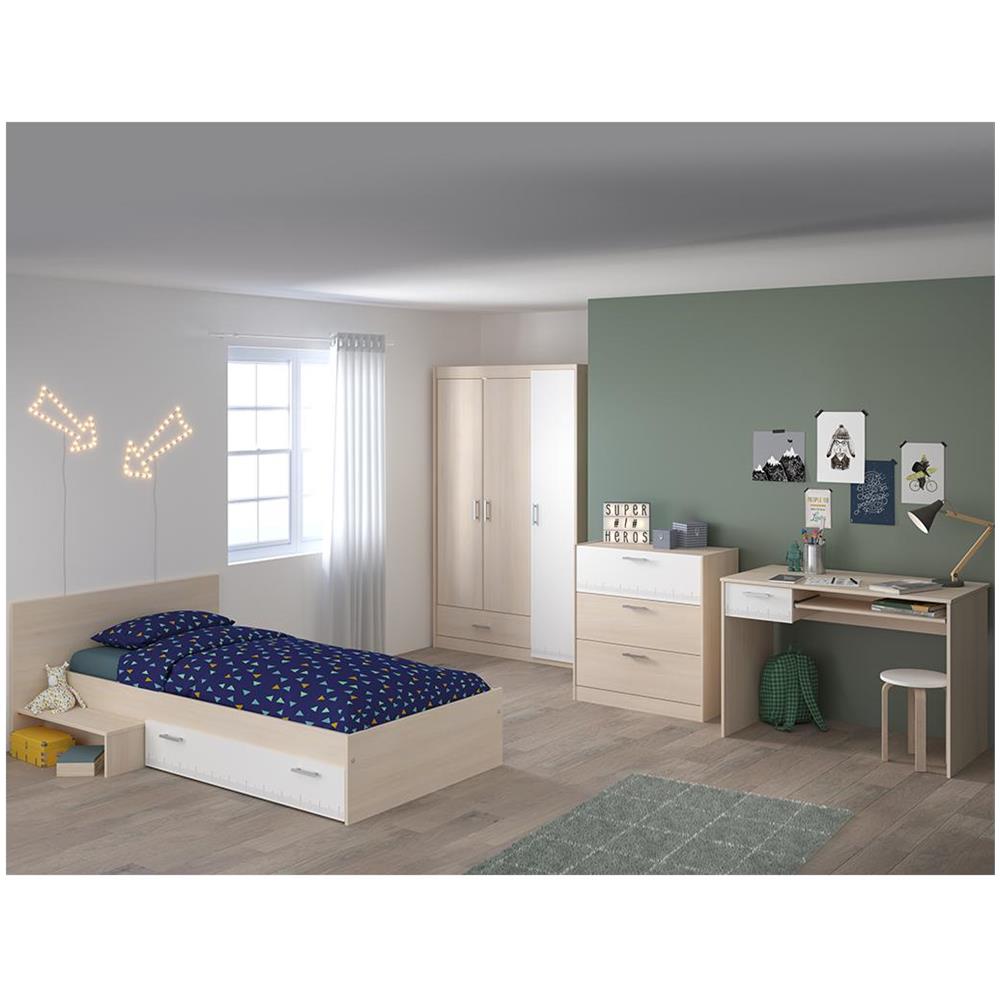 Letto Bambino 1 Cassetto 90 X 190 Cm - Colore: Naturale E Bianco - Iplia - Foto 5