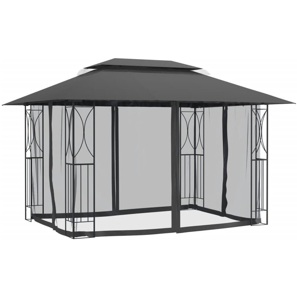 Gazebo Con Pareti Laterali Antracite 400x300x270 Cm Acciaio - Foto 3