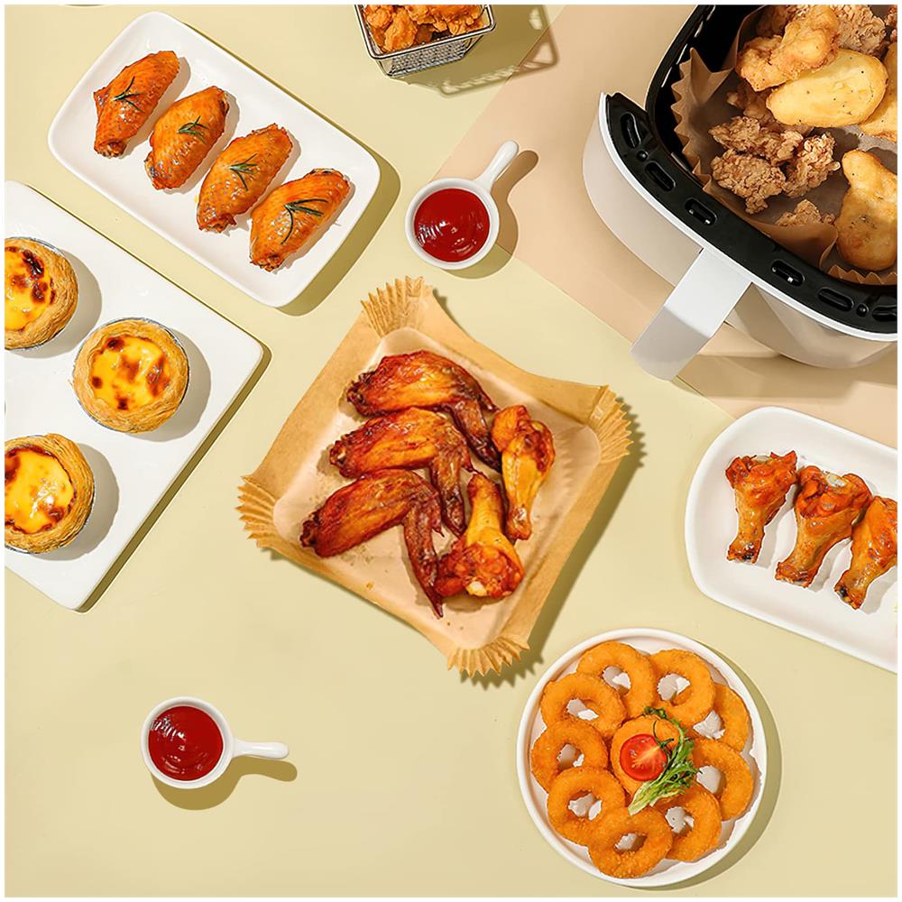 Carta Usa E Getta Air Fryer Per Friggitrici 20x20 Cm Confezione Da 100 Pezzi Nature - Foto 2