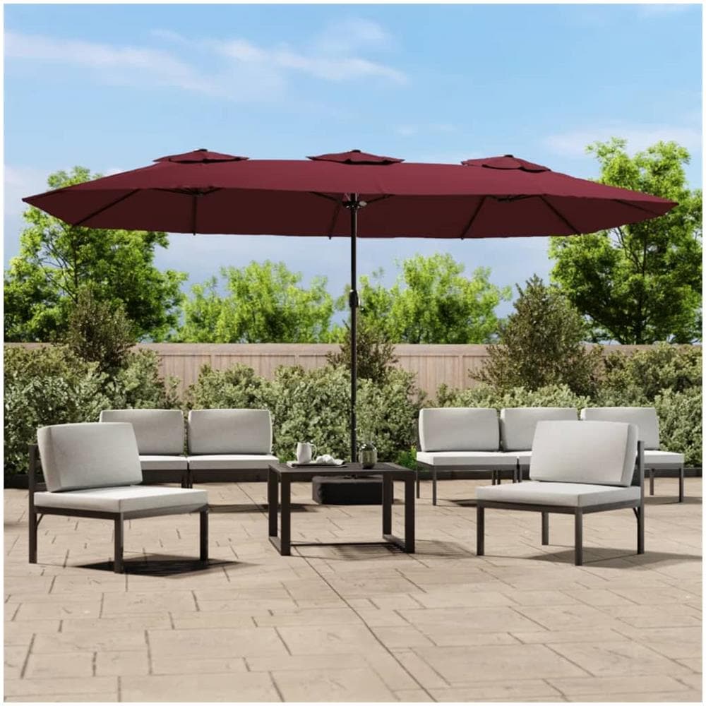 Ombrellone A Doppia Testa Rosso Bordeaux 449x245 Cm - Foto 1